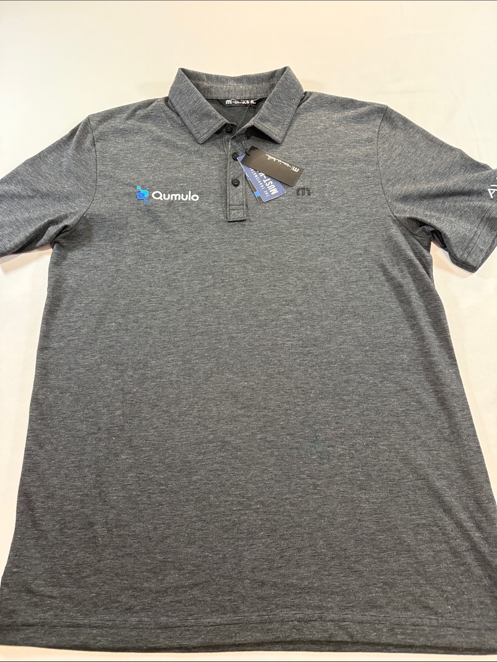 Travis Mathew Men's Heather Gray Polo with Embroidered Logo Size L